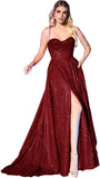 Niulatu Women's Glitter Prom Dresses Long with Slit 2025 Spaghetti Strap Formal Evening Party Maxi HZ1007
