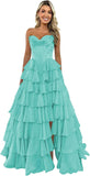 Niulatu Corset Prom Dresses for Women 2025 Long Tiered Ruffle Chiffon Formal Evening Gown with HZ1007