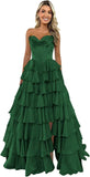 Niulatu Corset Prom Dresses for Women 2025 Long Tiered Ruffle Chiffon Formal Evening Gown with HZ1007