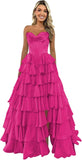 Niulatu Corset Prom Dresses for Women 2025 Long Tiered Ruffle Chiffon Formal Evening Gown with HZ1007