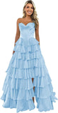 Niulatu Corset Prom Dresses for Women 2025 Long Tiered Ruffle Chiffon Formal Evening Gown with HZ1007