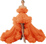 Niulatu Tulle Robe for Maternity Photoshoot Sheer Off Shoulder Maternity Robe Pregnant Baby Shower Prom HZ1007