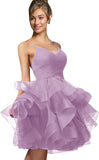 Niulatu Women's Puffy Ruffle Short Homecoming Dress Tull Tutu Prom Dress V Neck Formal Party HZ1007