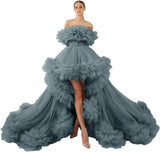 Niulatu Tulle Robe for Maternity Photoshoot Sheer Off Shoulder Maternity Robe Pregnant Baby Shower Prom HZ1007