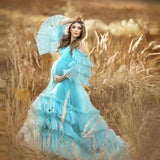 Niulatu Tulle Robe Maternity Dress for Photoshoot Sheer Bridal Lingerie Wedding Gown Long Baby Shower Pregnancy HZ1007