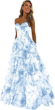 Niulatu Corset Prom Dresses for Women 2025 Long Tiered Ruffle Chiffon Formal Evening Gown with HZ1007