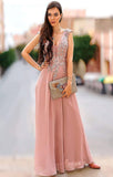 Niulatu Appliques Bridesmaid Dress Long V Neck Beaded Wedding Guest Gown with HZ1007