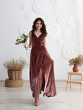 Niulatu V Neck Bridesmaid Dress Long Women's Prom Formal Party Gown with HZ1007