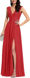 Niulatu Appliques Bridesmaid Dress Long V Neck Beaded Wedding Guest Gown with HZ1007