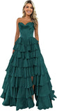 Niulatu Corset Prom Dresses for Women 2025 Long Tiered Ruffle Chiffon Formal Evening Gown with HZ1007