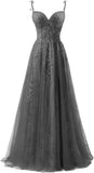 Niulatu Applique Tulle Prom Dresses for Women 2025 Spaghetti Straps Ball Gown Formal Evening Party Gown with HZ1007