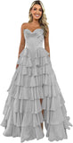 Niulatu Corset Prom Dresses for Women 2025 Long Tiered Ruffle Chiffon Formal Evening Gown with HZ1007