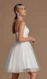 Niulatu Lace Beaded Tulle Homecoming Dresses Short Square Neck Prom Dress Spaghetti Straps Party HZ1007