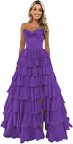 Niulatu Corset Prom Dresses for Women 2025 Long Tiered Ruffle Chiffon Formal Evening Gown with HZ1007