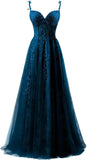 Niulatu Applique Tulle Prom Dresses for Women 2025 Spaghetti Straps Ball Gown Formal Evening Party Gown with HZ1007