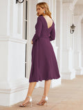 Niulatu Chiffon Bridesmaid Dress V-Back Waist Belt Formal Prom Gown Mother of The Bride Wedding HZ1007