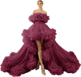 Niulatu Tulle Robe for Maternity Photoshoot Sheer Off Shoulder Maternity Robe Pregnant Baby Shower Prom HZ1007