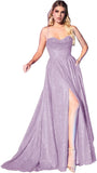 Niulatu Women's Glitter Prom Dresses Long with Slit 2025 Spaghetti Strap Formal Evening Party Maxi HZ1007