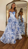 Niulatu Corset Prom Dresses for Women 2025 Long Tiered Ruffle Chiffon Formal Evening Gown with HZ1007