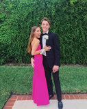 Niulatu Strapless Mermaid Prom Dress Pure Color Evening Gown HZ1007