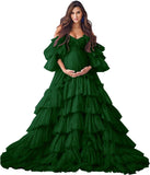 Niulatu Tulle Robe Maternity Dress for Photoshoot Sheer Bridal Lingerie Wedding Gown Long Baby Shower Pregnancy HZ1007
