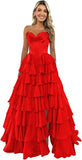 Niulatu Corset Prom Dresses for Women 2025 Long Tiered Ruffle Chiffon Formal Evening Gown with HZ1007