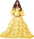 Niulatu Tulle Robe Maternity Dress for Photoshoot Sheer Bridal Lingerie Wedding Gown Long Baby Shower Pregnancy HZ1007