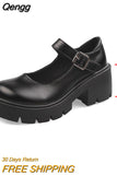 Niulatu Platform Mary Jane Shoes Women Spring Summer Thick Square Heels Pumps Woman Ankle Strap Sweet Lovely Lolita Shoes DJSE
