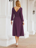Niulatu Chiffon Bridesmaid Dress V-Back Waist Belt Formal Prom Gown Mother of The Bride Wedding HZ1007