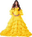 Niulatu Tulle Robe Maternity Dress for Photoshoot Sheer Bridal Lingerie Wedding Gown Long Baby Shower Pregnancy HZ1007