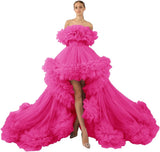 Niulatu Tulle Robe for Maternity Photoshoot Sheer Off Shoulder Maternity Robe Pregnant Baby Shower Prom HZ1007