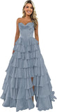 Niulatu Corset Prom Dresses for Women 2025 Long Tiered Ruffle Chiffon Formal Evening Gown with HZ1007
