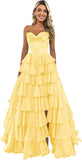 Niulatu Corset Prom Dresses for Women 2025 Long Tiered Ruffle Chiffon Formal Evening Gown with HZ1007