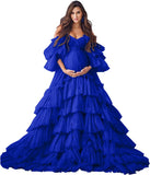 Niulatu Tulle Robe Maternity Dress for Photoshoot Sheer Bridal Lingerie Wedding Gown Long Baby Shower Pregnancy HZ1007