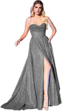 Niulatu Women's Glitter Prom Dresses Long with Slit 2025 Spaghetti Strap Formal Evening Party Maxi HZ1007