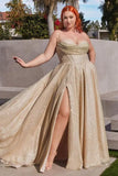 Niulatu Women's Glitter Prom Dresses Long with Slit 2025 Spaghetti Strap Formal Evening Party Maxi HZ1007