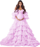 Niulatu Tulle Robe Maternity Dress for Photoshoot Sheer Bridal Lingerie Wedding Gown Long Baby Shower Pregnancy HZ1007