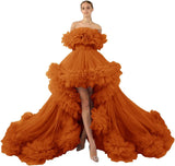 Niulatu Tulle Robe for Maternity Photoshoot Sheer Off Shoulder Maternity Robe Pregnant Baby Shower Prom HZ1007