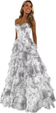 Niulatu Corset Prom Dresses for Women 2025 Long Tiered Ruffle Chiffon Formal Evening Gown with HZ1007