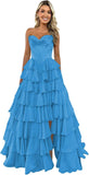 Niulatu Corset Prom Dresses for Women 2025 Long Tiered Ruffle Chiffon Formal Evening Gown with HZ1007