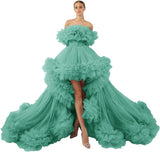 Niulatu Tulle Robe for Maternity Photoshoot Sheer Off Shoulder Maternity Robe Pregnant Baby Shower Prom HZ1007