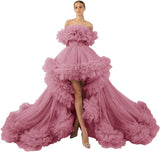Niulatu Tulle Robe for Maternity Photoshoot Sheer Off Shoulder Maternity Robe Pregnant Baby Shower Prom HZ1007