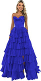 Niulatu Corset Prom Dresses for Women 2025 Long Tiered Ruffle Chiffon Formal Evening Gown with HZ1007