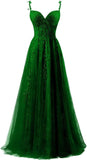 Niulatu Applique Tulle Prom Dresses for Women 2025 Spaghetti Straps Ball Gown Formal Evening Party Gown with HZ1007