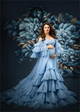 Niulatu Tulle Robe Maternity Dress for Photoshoot Sheer Bridal Lingerie Wedding Gown Long Baby Shower Pregnancy HZ1007