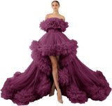 Niulatu Tulle Robe for Maternity Photoshoot Sheer Off Shoulder Maternity Robe Pregnant Baby Shower Prom HZ1007