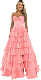 Niulatu Corset Prom Dresses for Women 2025 Long Tiered Ruffle Chiffon Formal Evening Gown with HZ1007