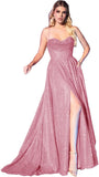 Niulatu Women's Glitter Prom Dresses Long with Slit 2025 Spaghetti Strap Formal Evening Party Maxi HZ1007