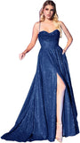 Niulatu Women's Glitter Prom Dresses Long with Slit 2025 Spaghetti Strap Formal Evening Party Maxi HZ1007