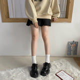 Niulatu Small Leather Shoes Female British Girl Japanese Wild Black Retro Mary Jane Shoes Lolita Platform Shoes Low Hee DJSE